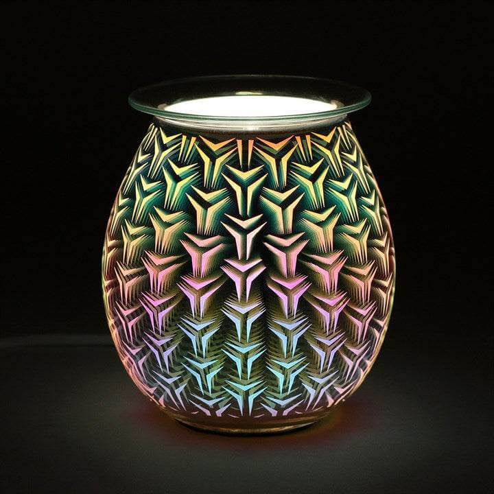 3D Geometric Light Up Electric Oil Burner – Colourful Home Fragrance-Sociodigi