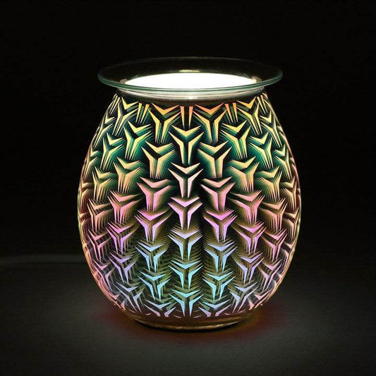 3D Geometric Light Up Electric Oil Burner – Colourful Home Fragrance-Sociodigi