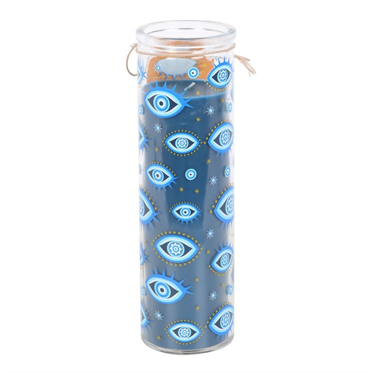 All Seeing Eye Print White Rose Tube Candle N/A
