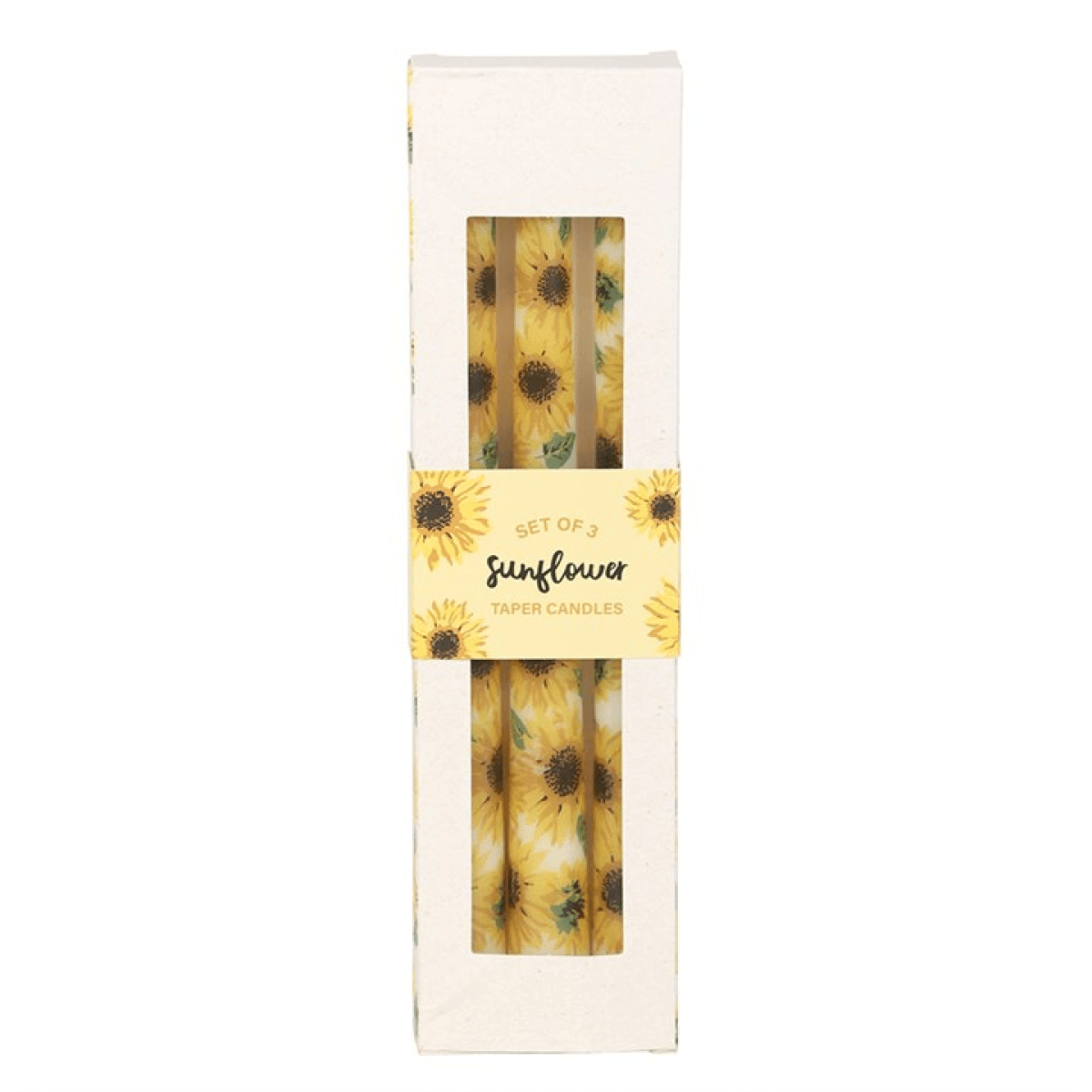 Set of 3 Sunflower Taper Candles N/A