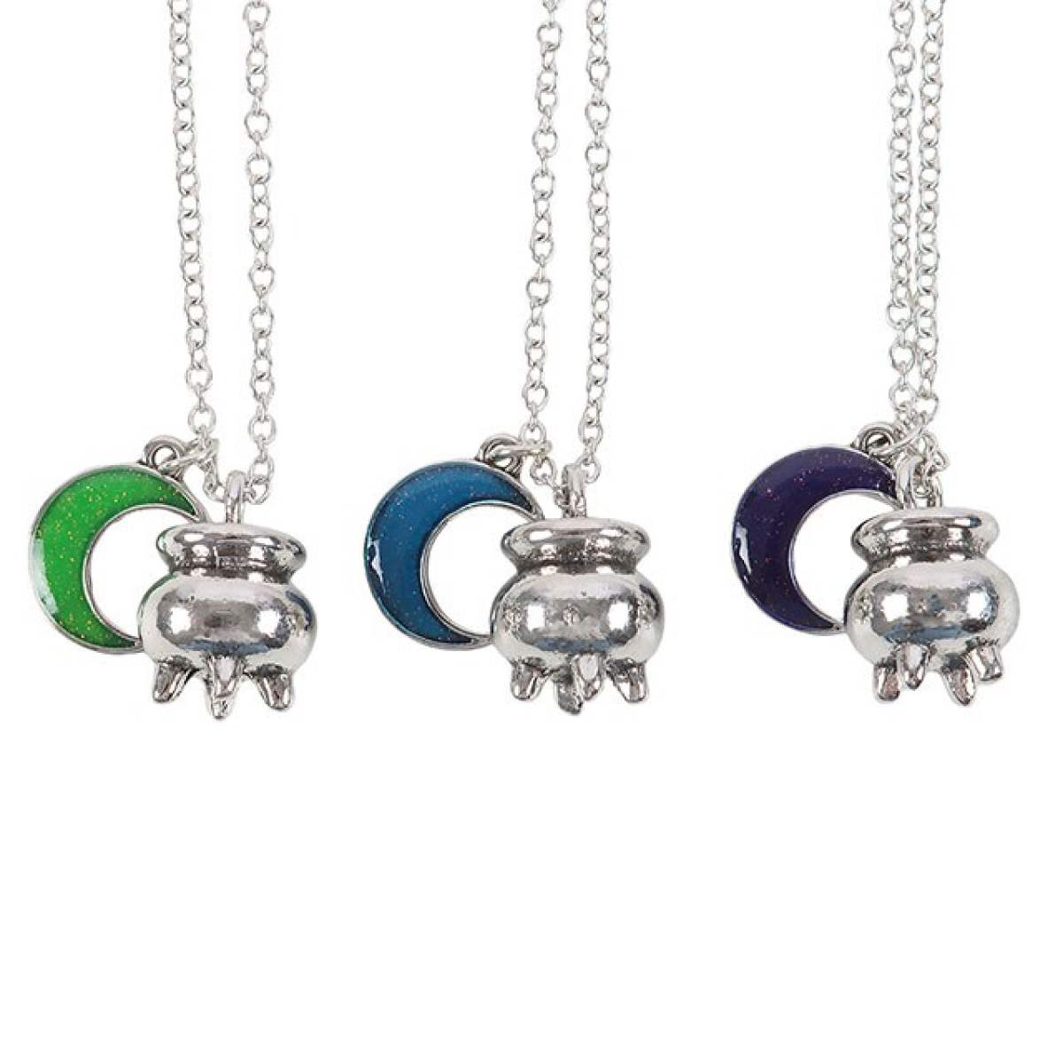 Set of 3 Coven Sisters Cauldron Charm Necklaces N/A