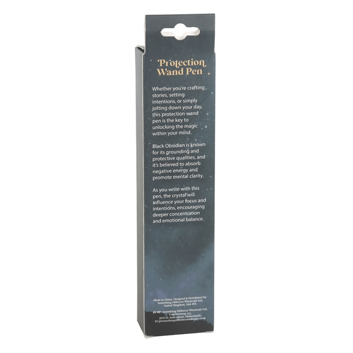 Packaging of a 'Projection Wand Pen' with text on a white background