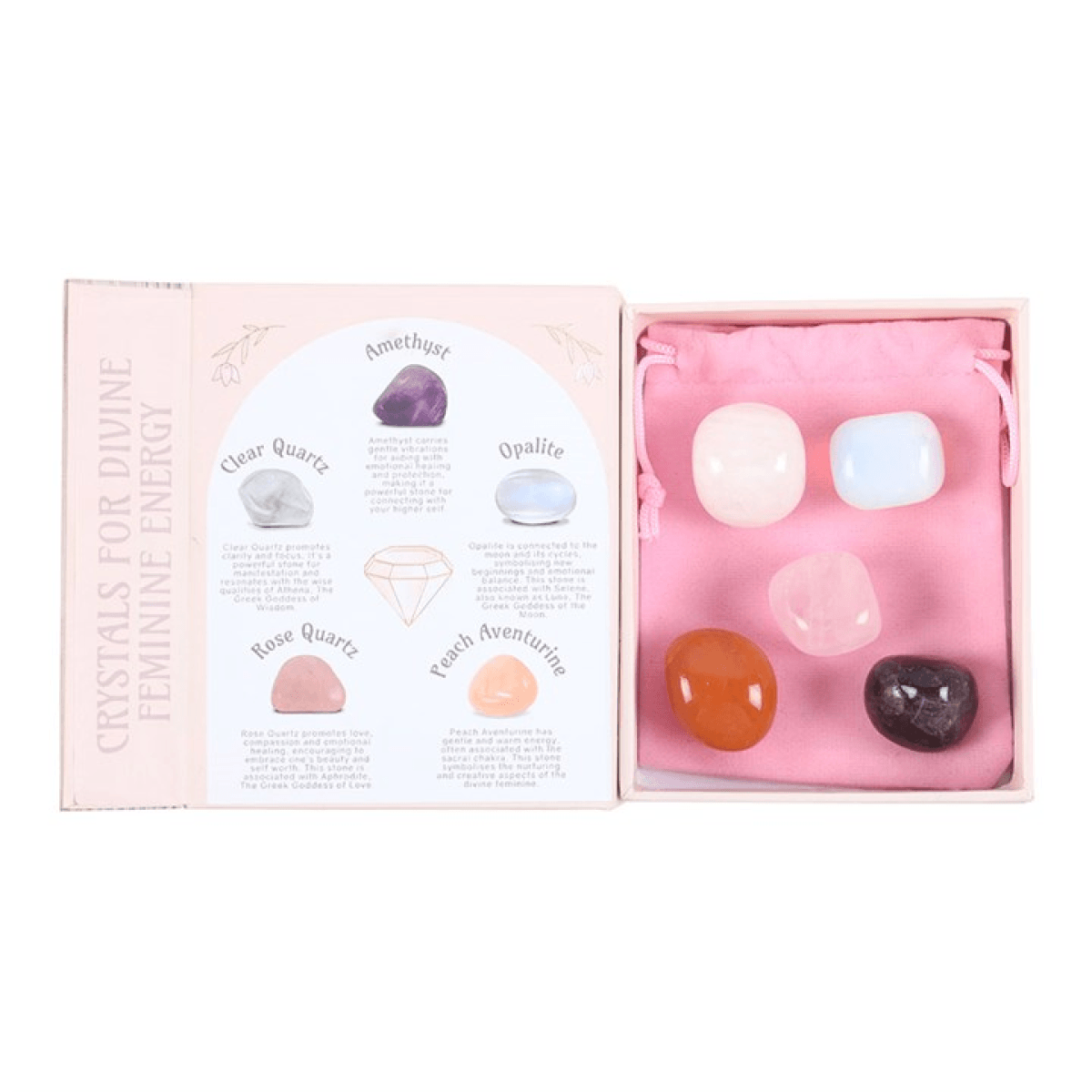 Set of 5 Crystals for Divine Feminine Energy N/A