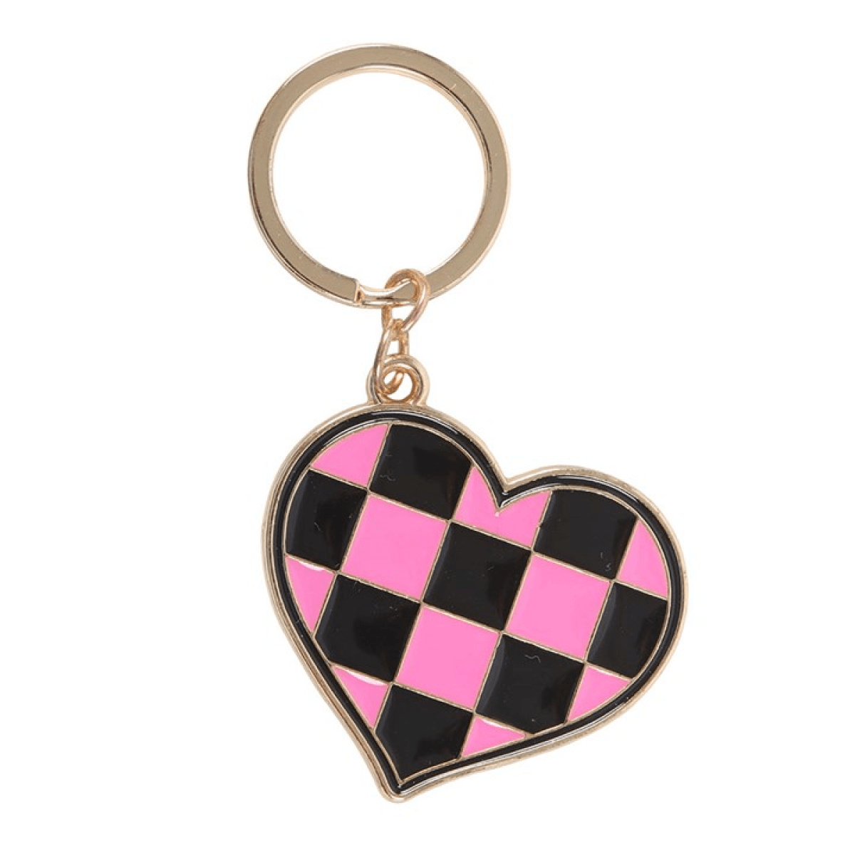 Checkerboard Heart Keyring N/A