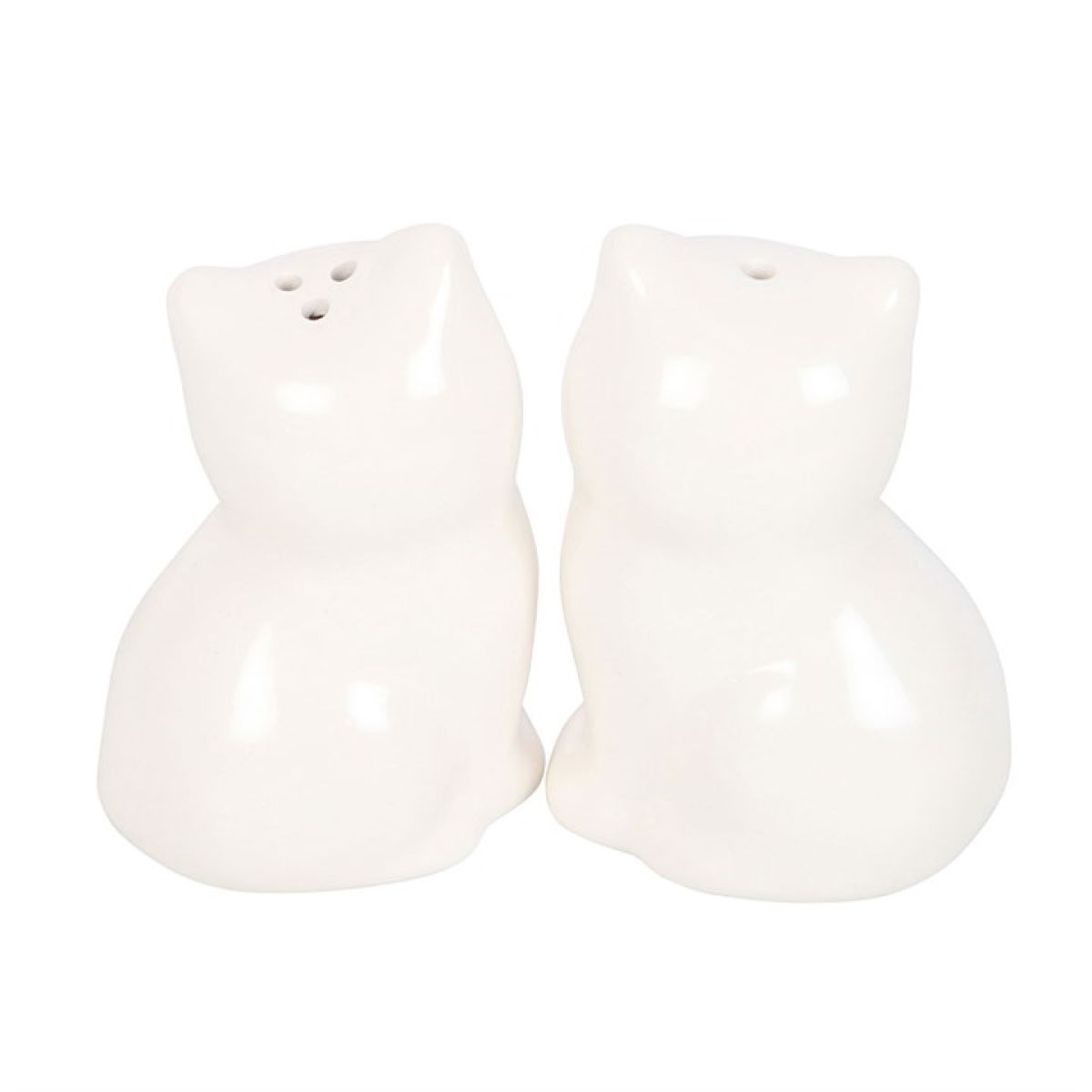 White Cat Shaped Salt and Pepper Shakers N/A