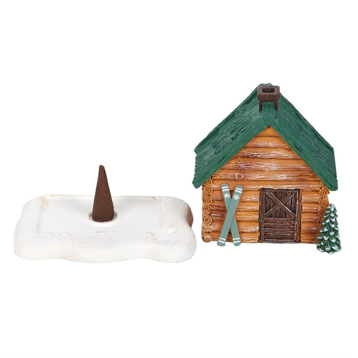 Cabin Ski Chalet Incense Cone Holder N/A