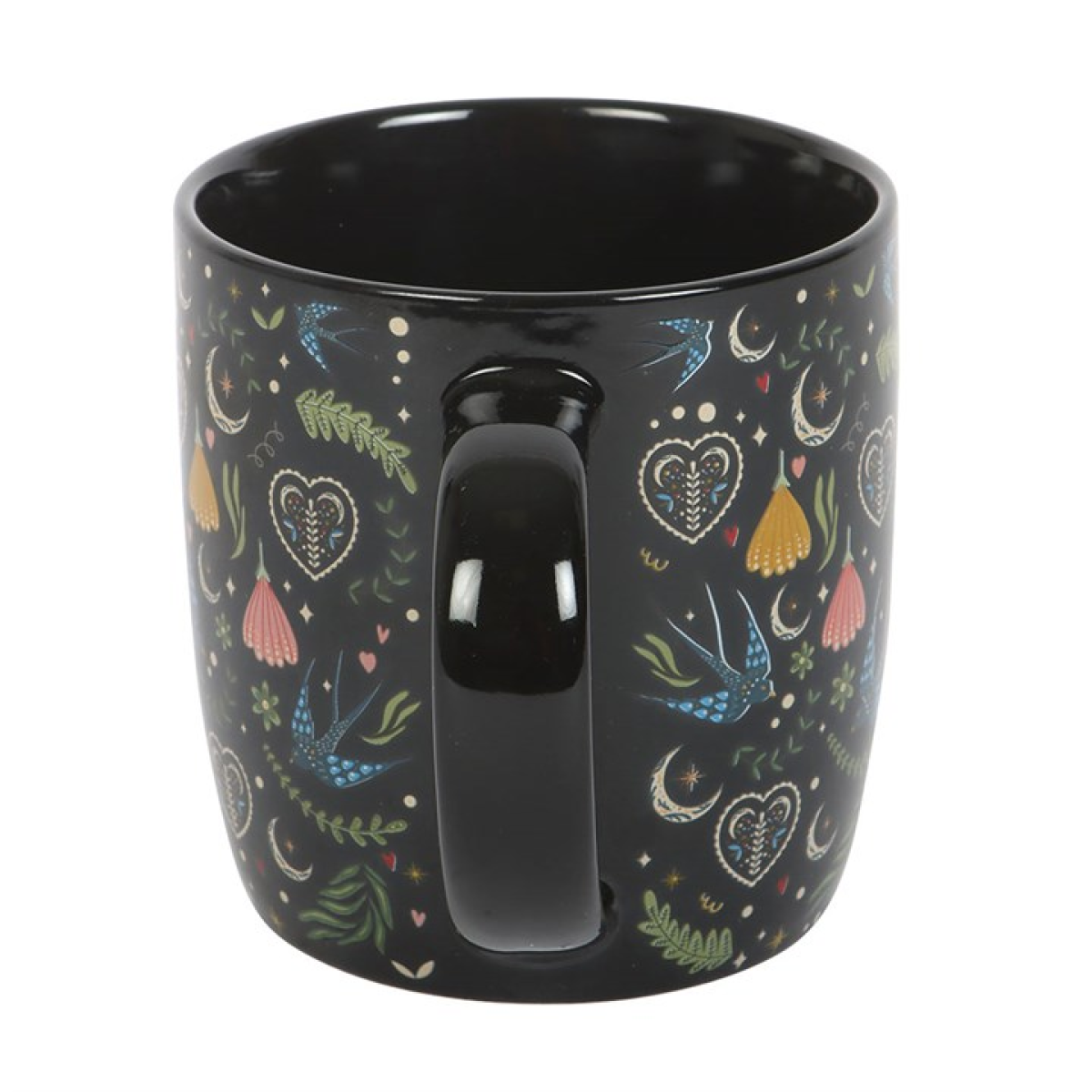 Black Midnight Bloom Print Mug N/A