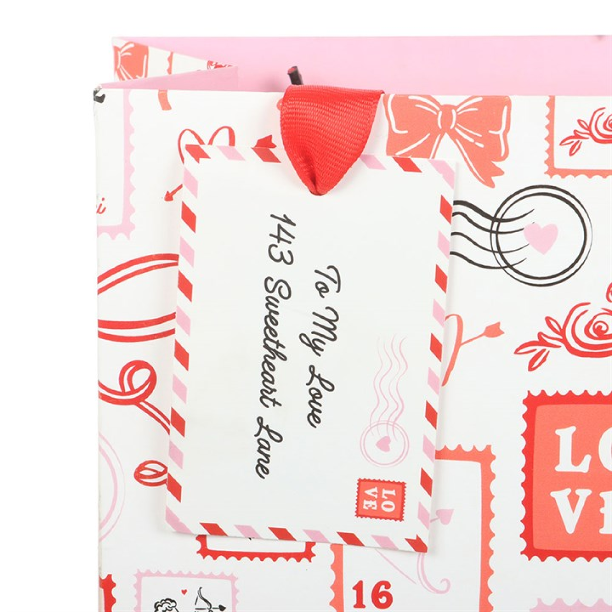 Valentine Postage Stamp Print Gift Bag N/A