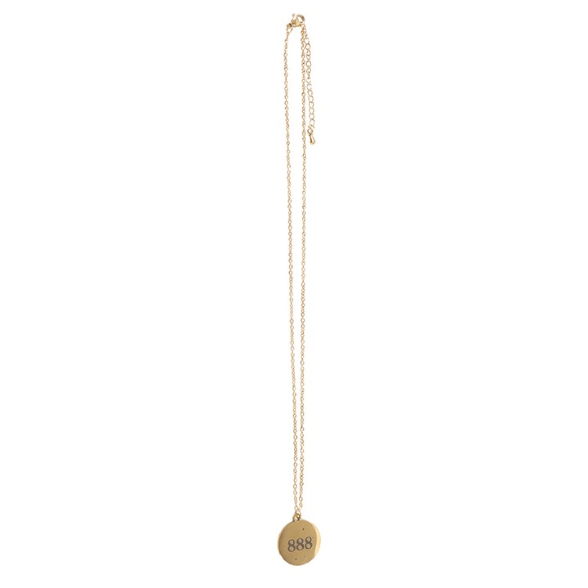 Gold 888 Angel Number Abundance Necklace, symbolizing abundance and divine guidance, perfect for spiritual connection.
