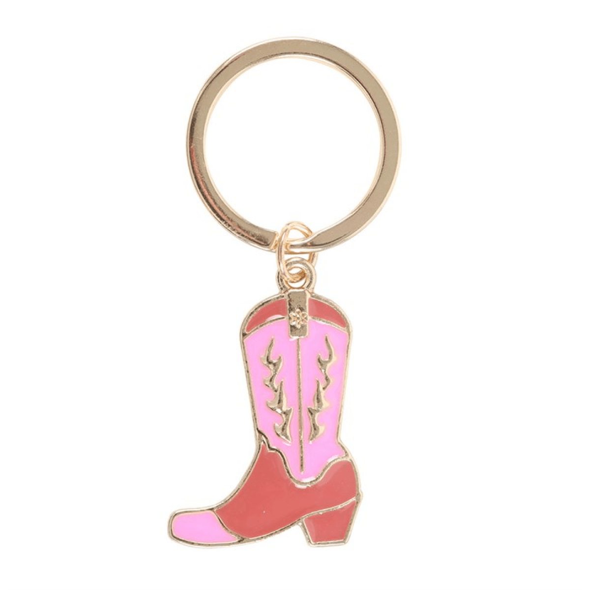Pink Cowboy Boot Keyring N/A
