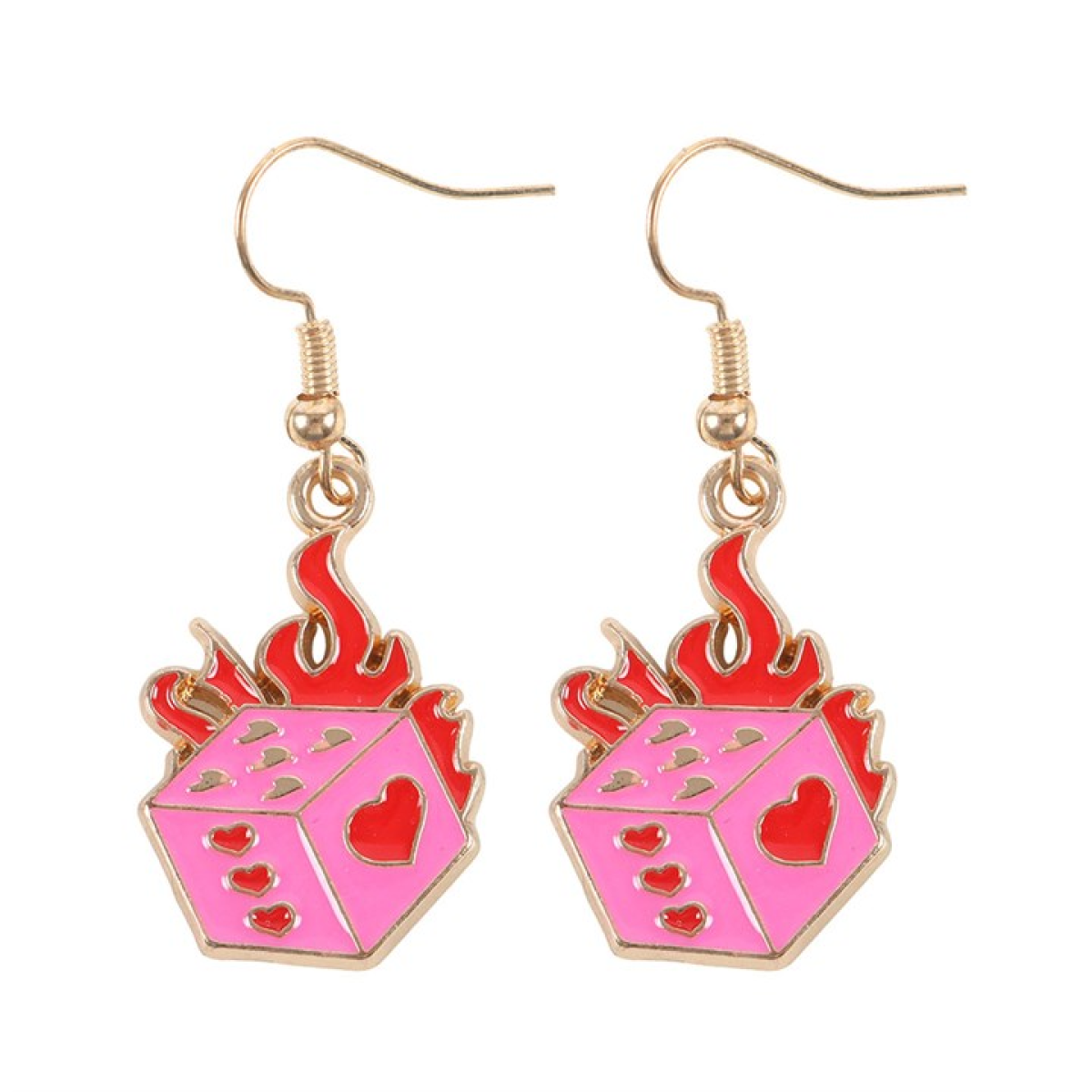 Burning Dice Earrings N/A