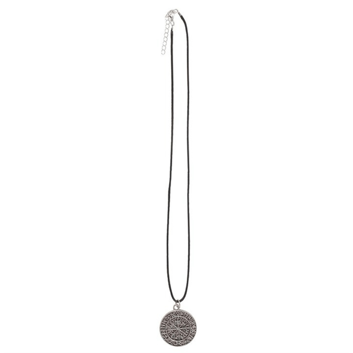 Necklace with a circular pendant on a white background