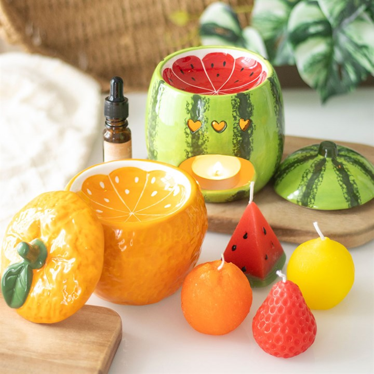 Set of 4 Fruit Shaped Candles N/A