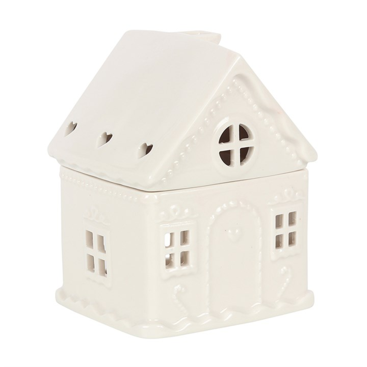 *White Gingerbread House Ceramic Oil Burner (4/20) N/A