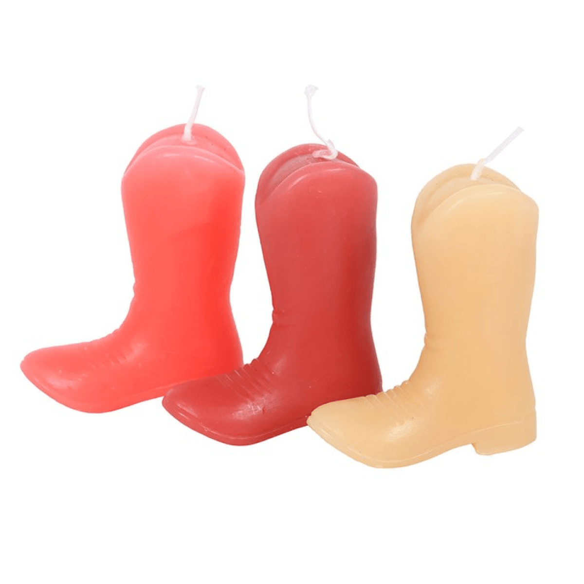 Set of 3 Cowboy Boot Candles N/A