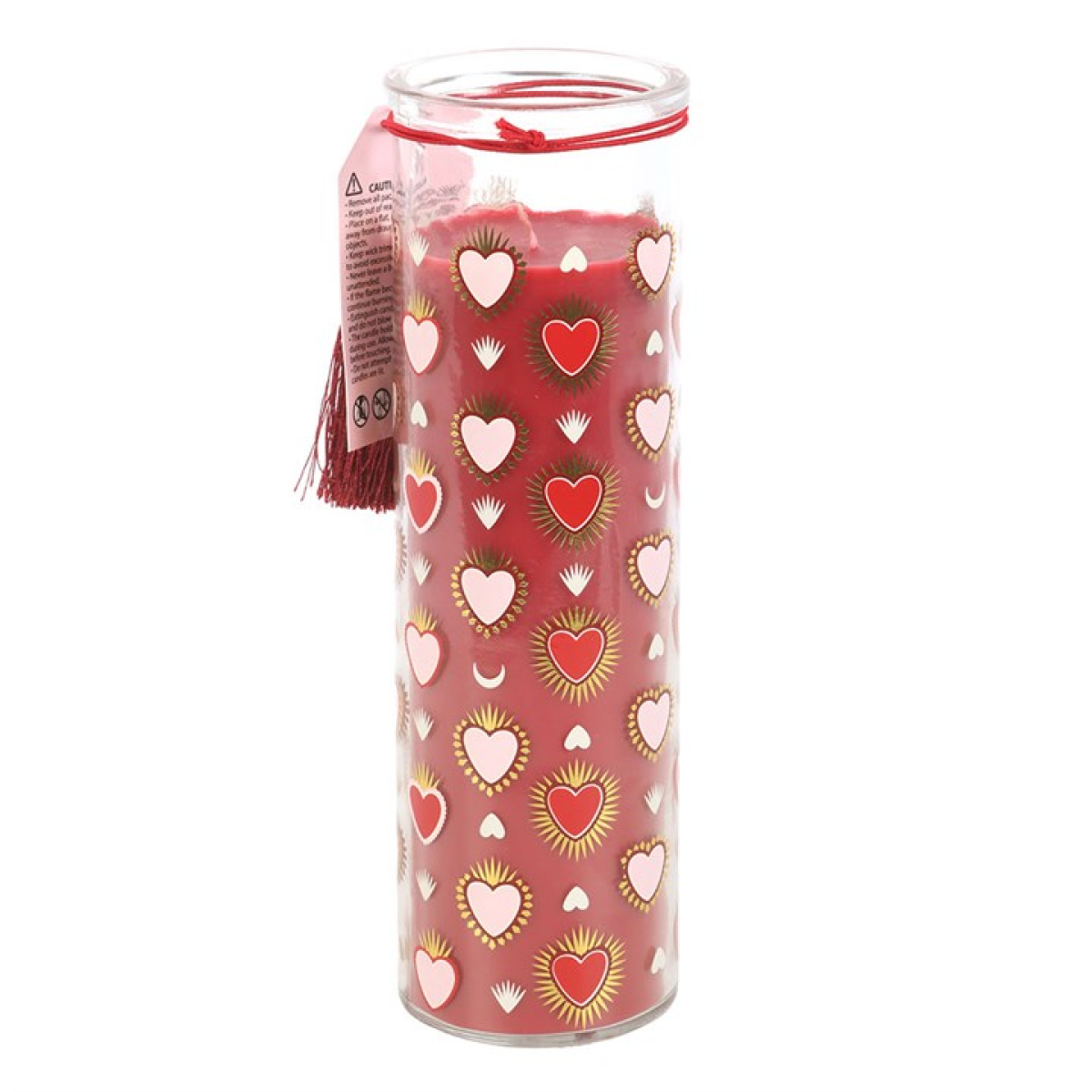 Sacred Heart Print Black Fig Tube Candle N/A