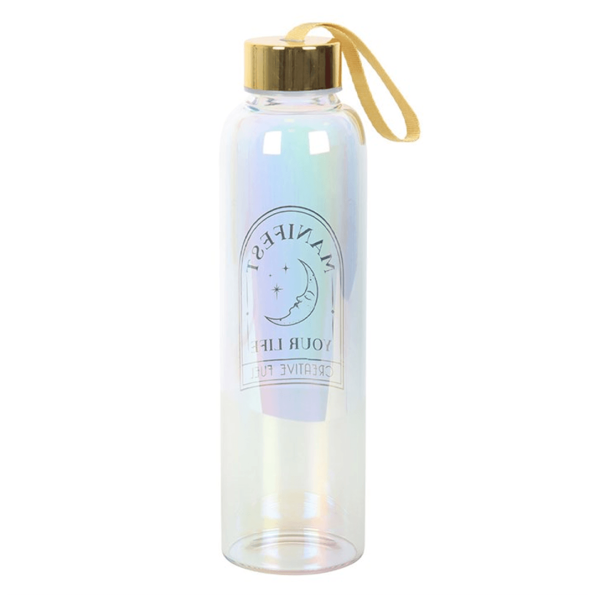 Manifest Your Life Iridescent Glass Water Bottle N/A