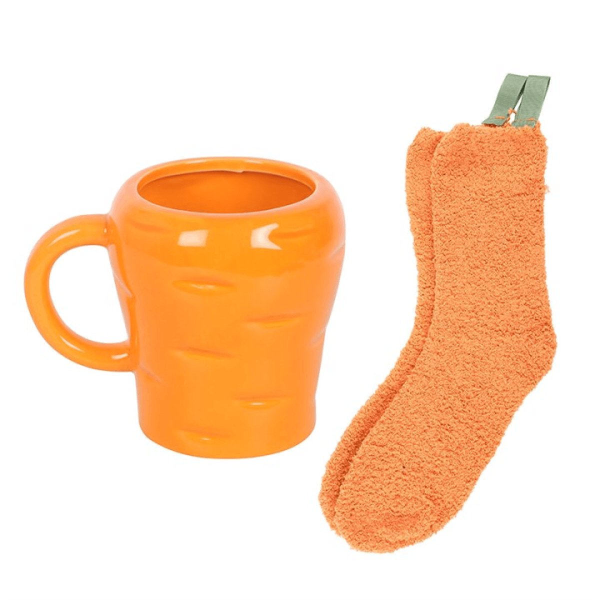 Carrot Shaped Mug and Socks Set N/A