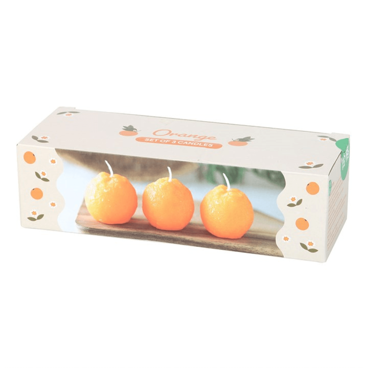 Set of 3 Orange Shaped Candles N/A