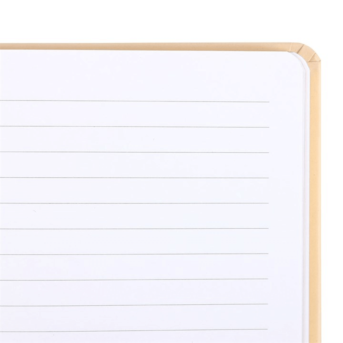 Sheet of lined paper with a wooden border on a white background