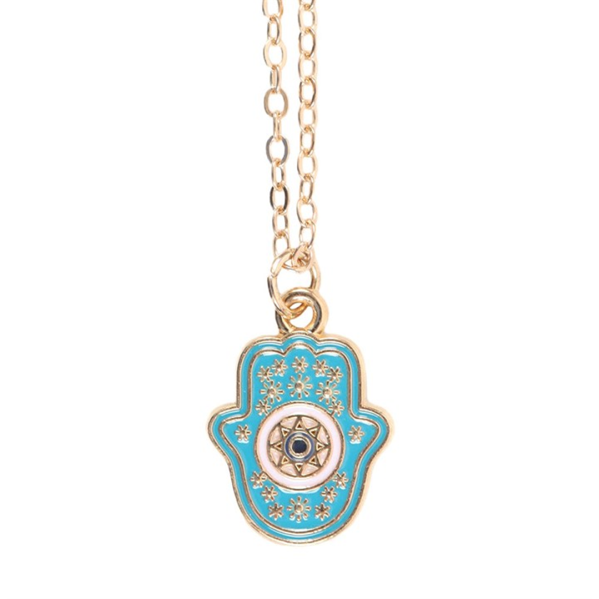 Hand of Hamsa Necklace on Greeting Card N/A