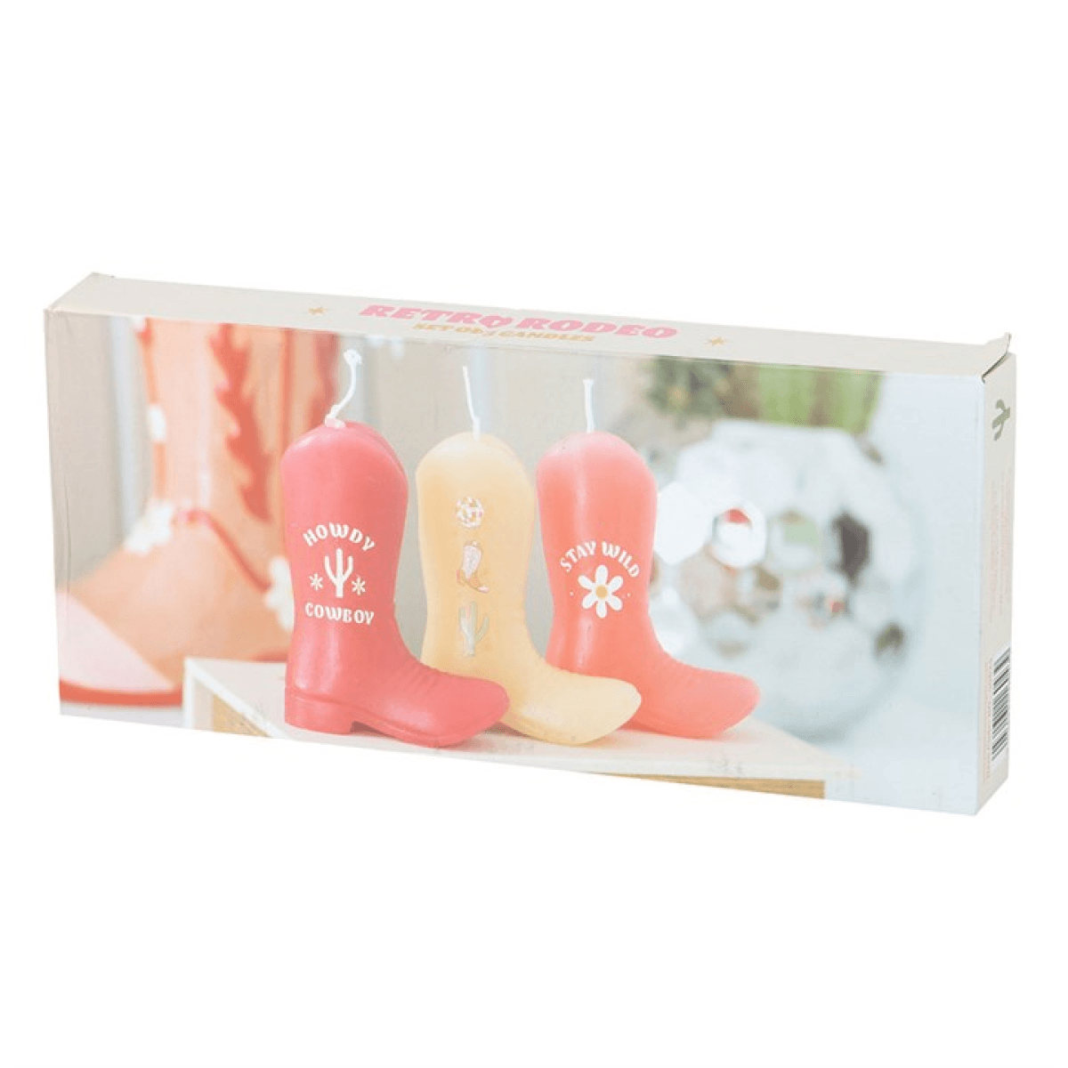 Set of 3 Cowboy Boot Candles N/A