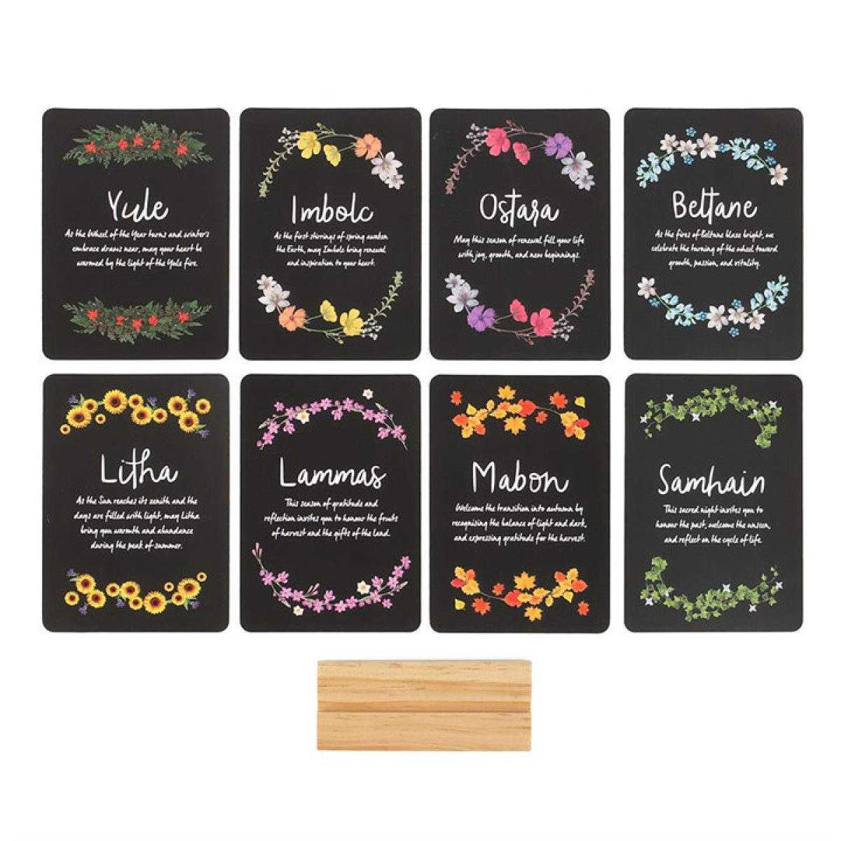 Wheel of the Year Altar Cards with Stand N/A