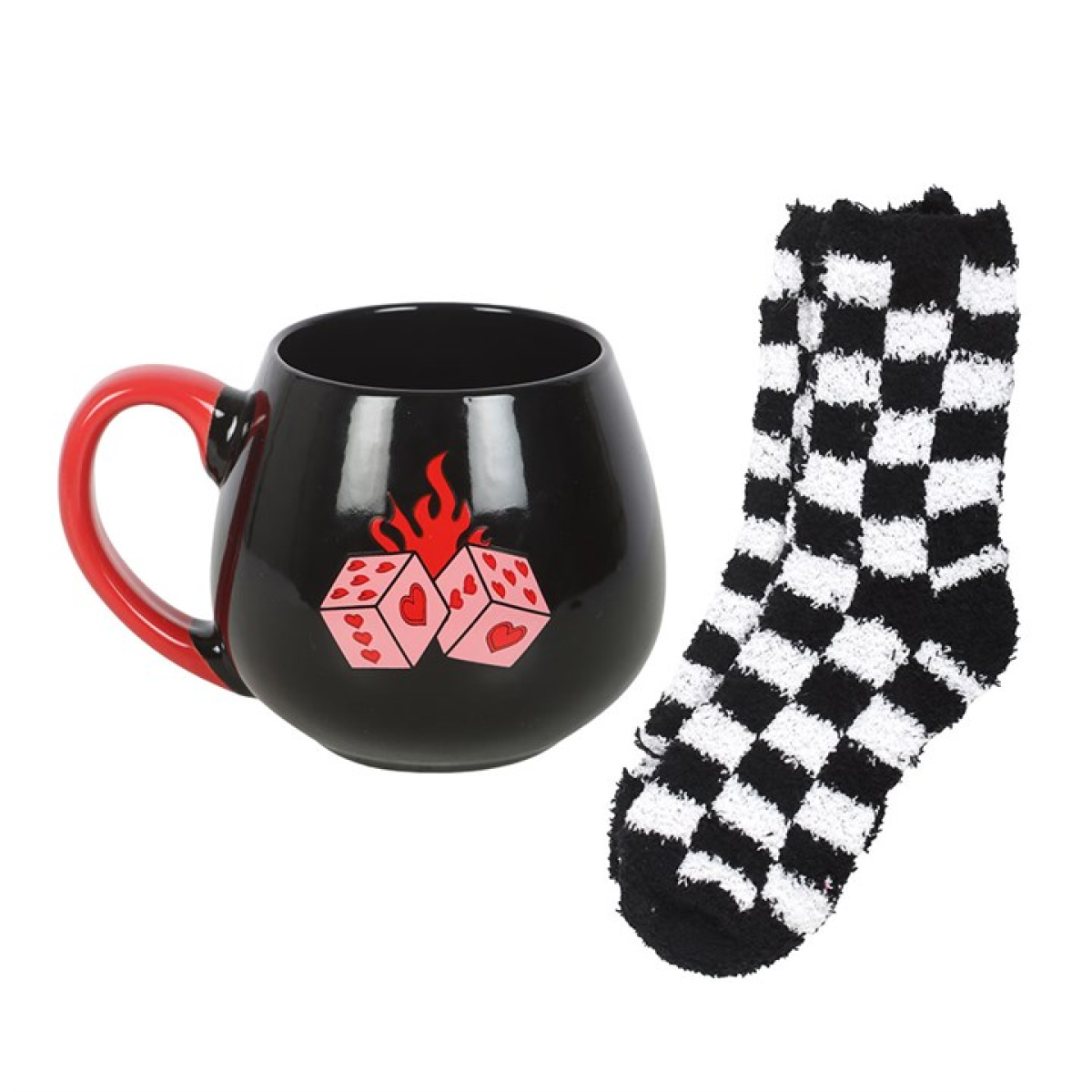 Black Dice Mug and Socks Set N/A