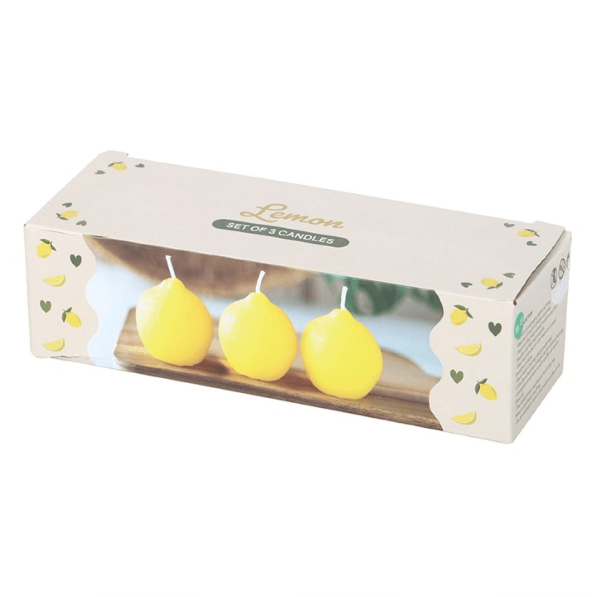 Set of 3 Lemon Shaped Candles N/A