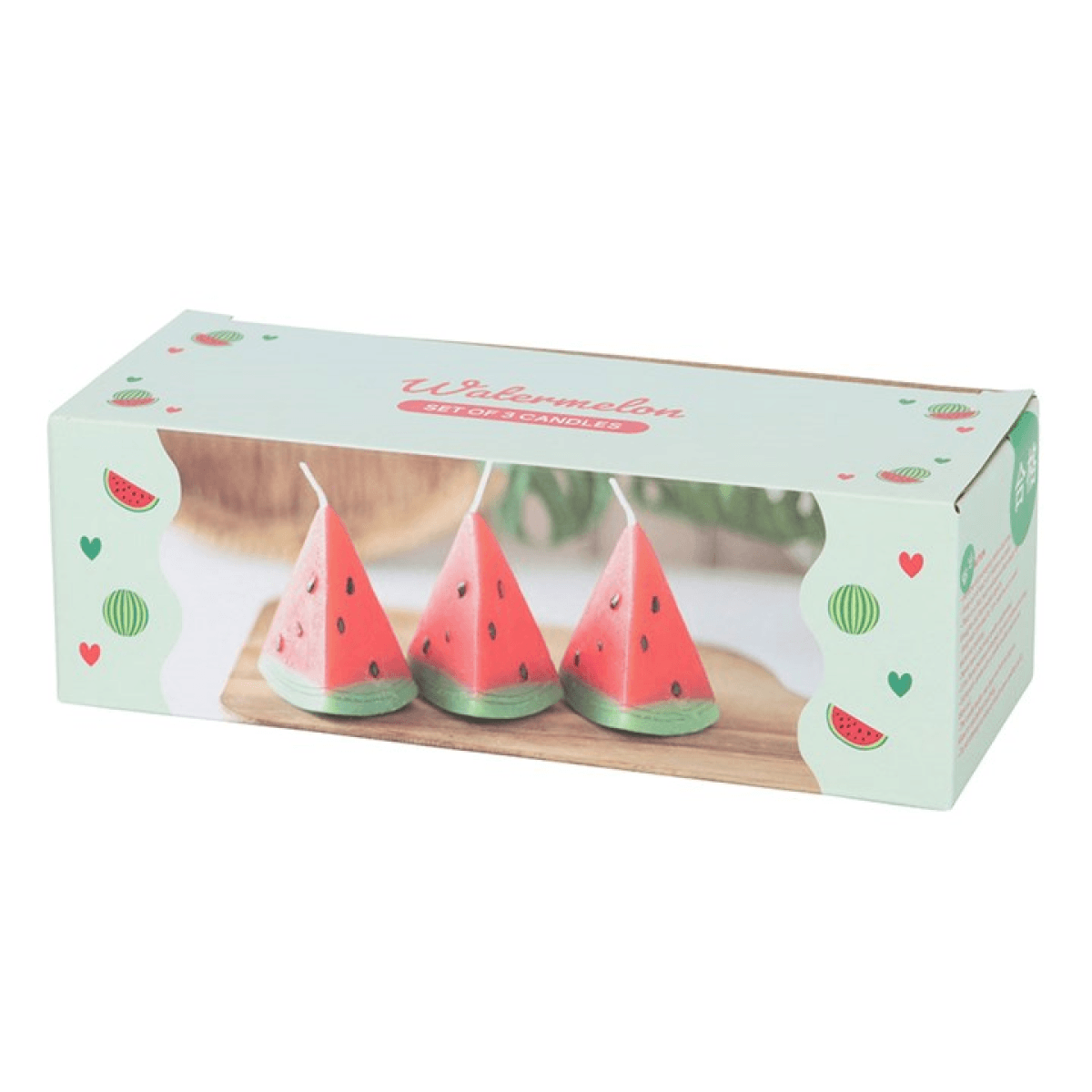 Set of 3 Watermelon Shaped Candles N/A