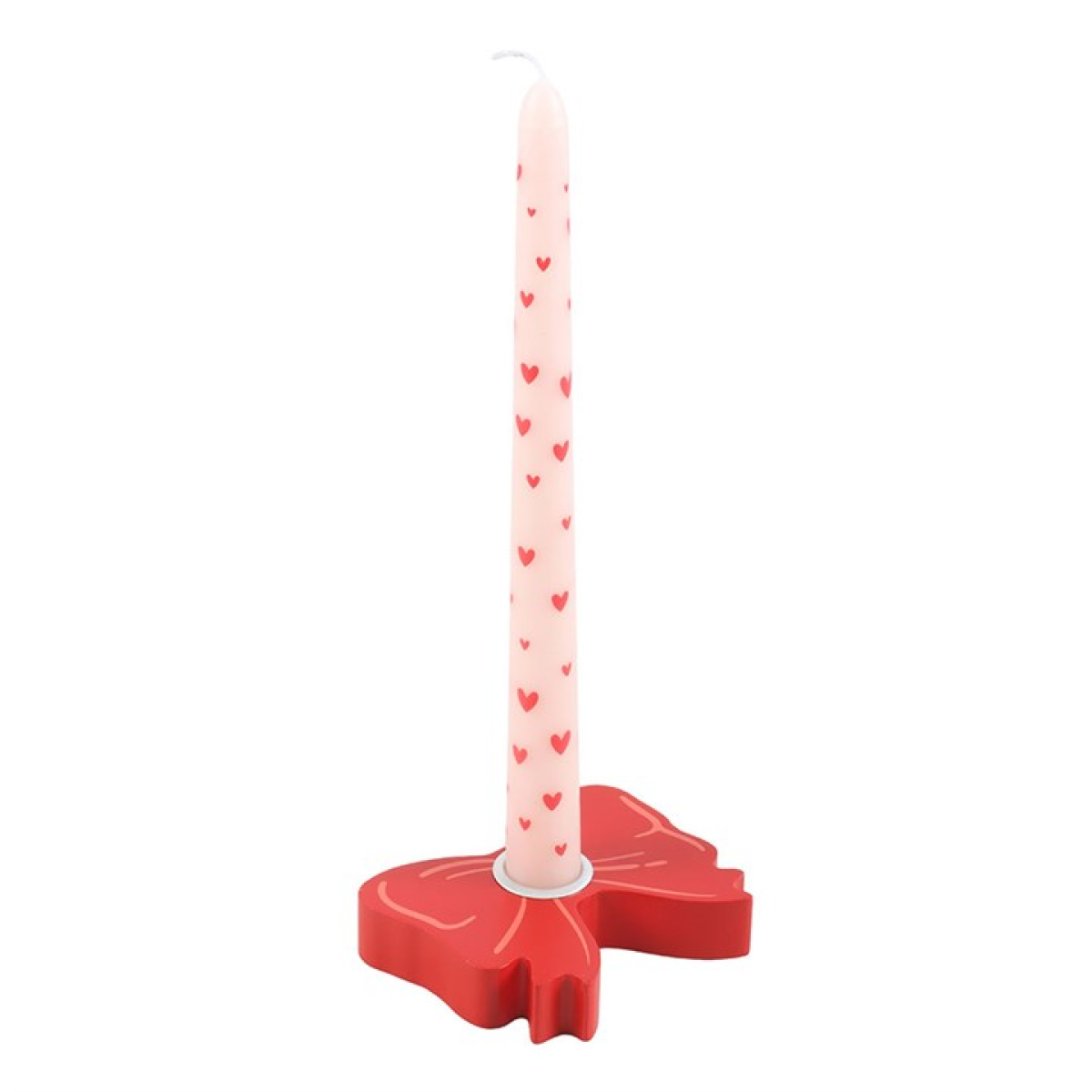 Red Bow Taper Candle Holder N/A