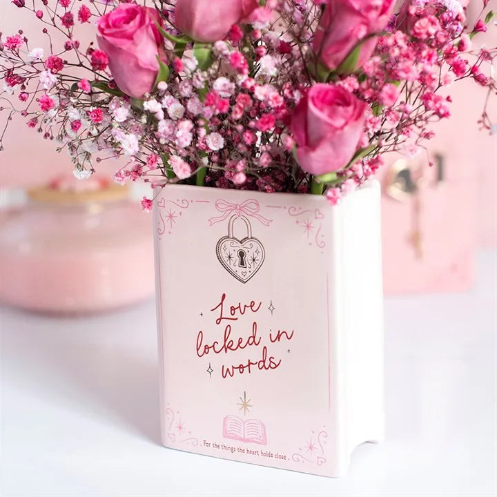 Love Locked in Words Book Shaped Vase