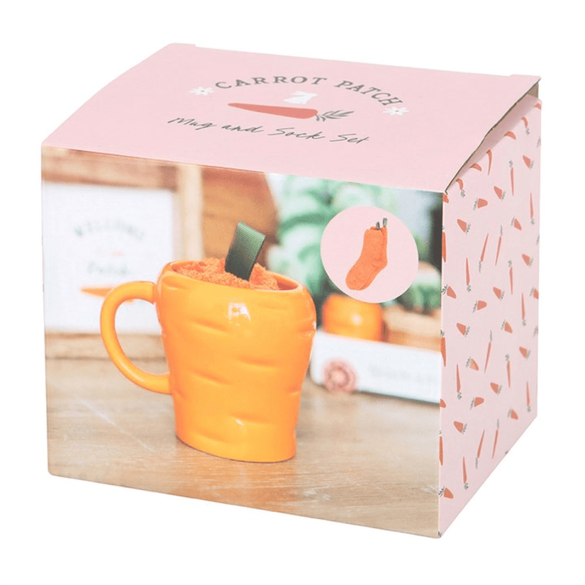 Carrot Shaped Mug and Socks Set N/A