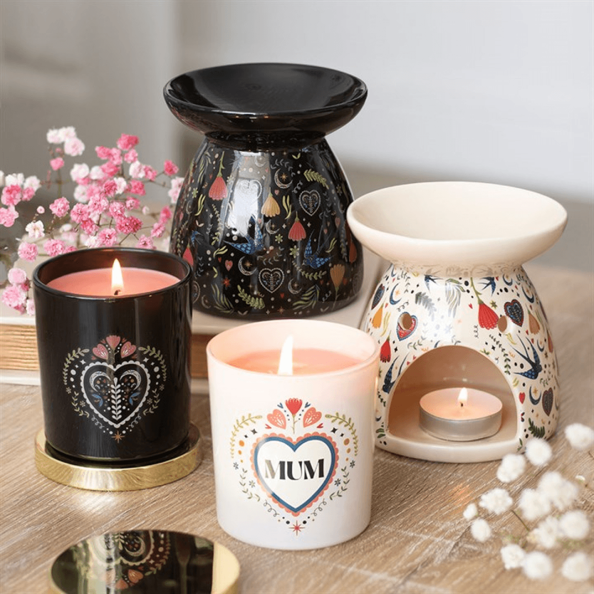 Mum Folk Heart French Tulip Candle N/A