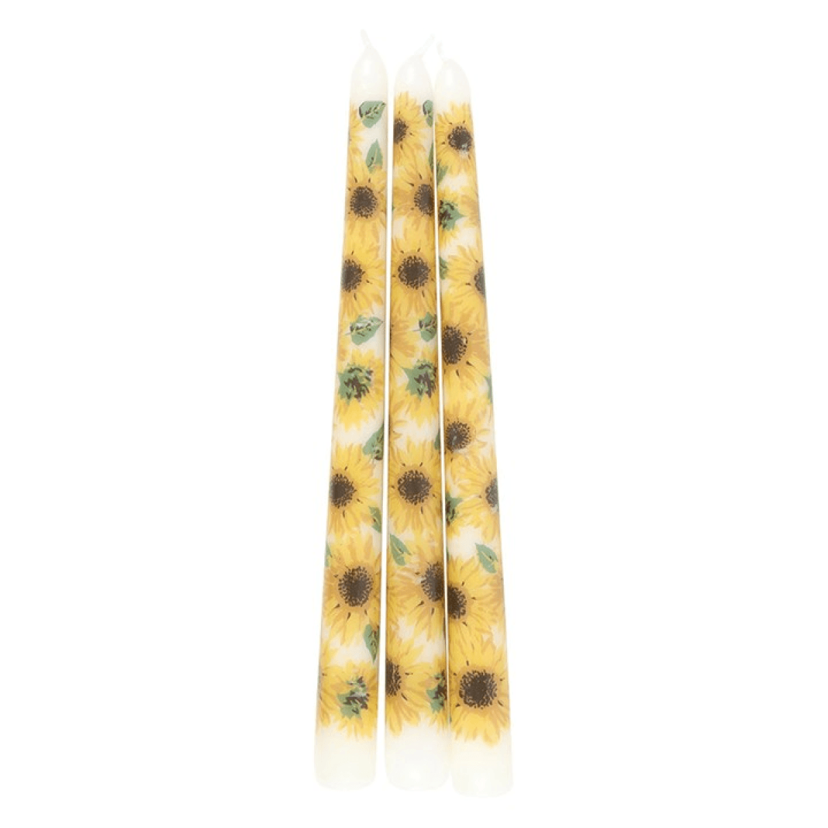 Set of 3 Sunflower Taper Candles N/A