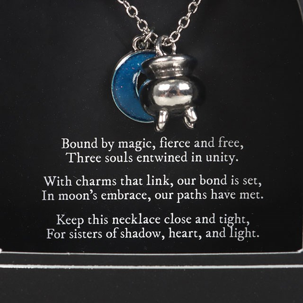 Set of 3 Coven Sisters Cauldron Charm Necklaces N/A