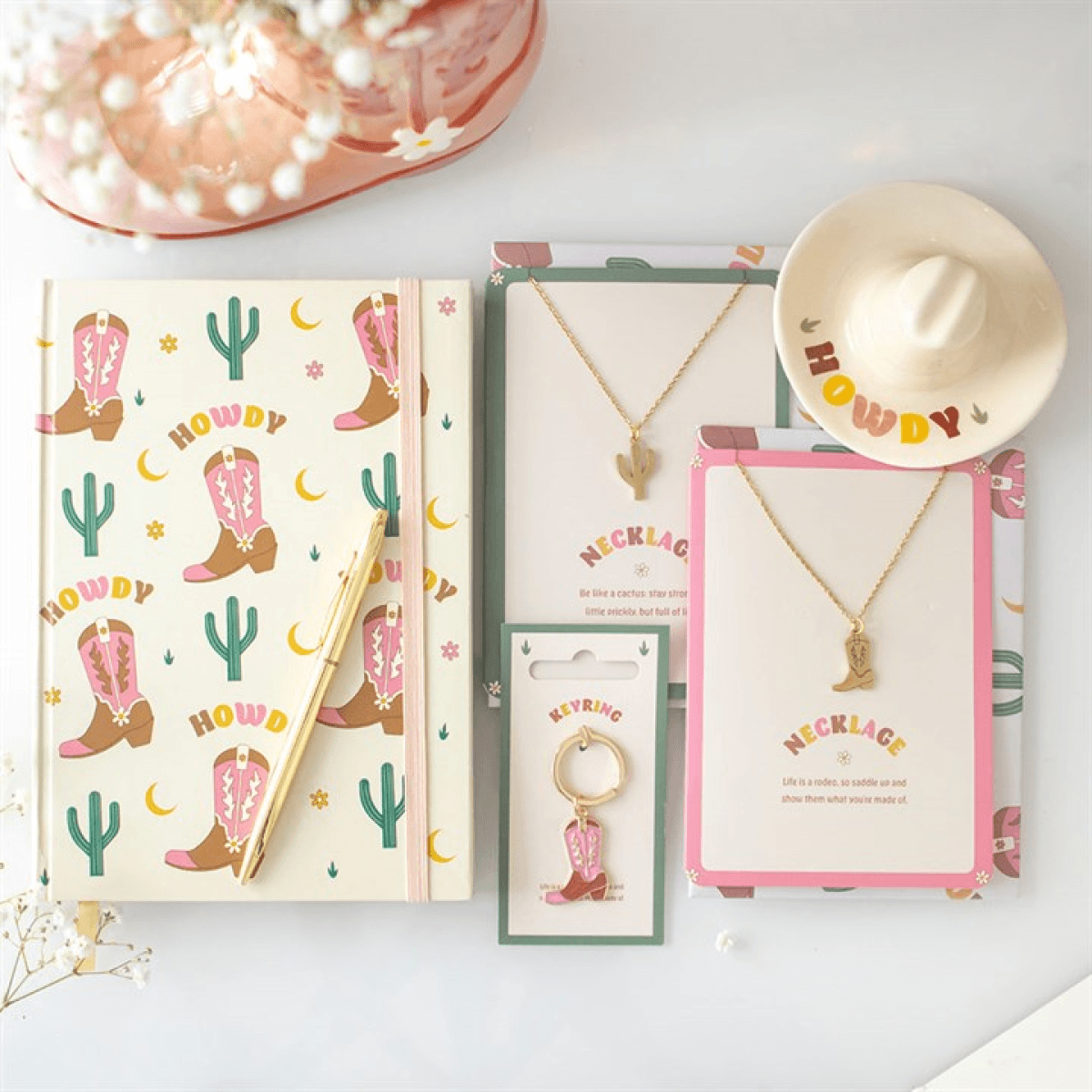 Pink Cowboy Boot Keyring N/A