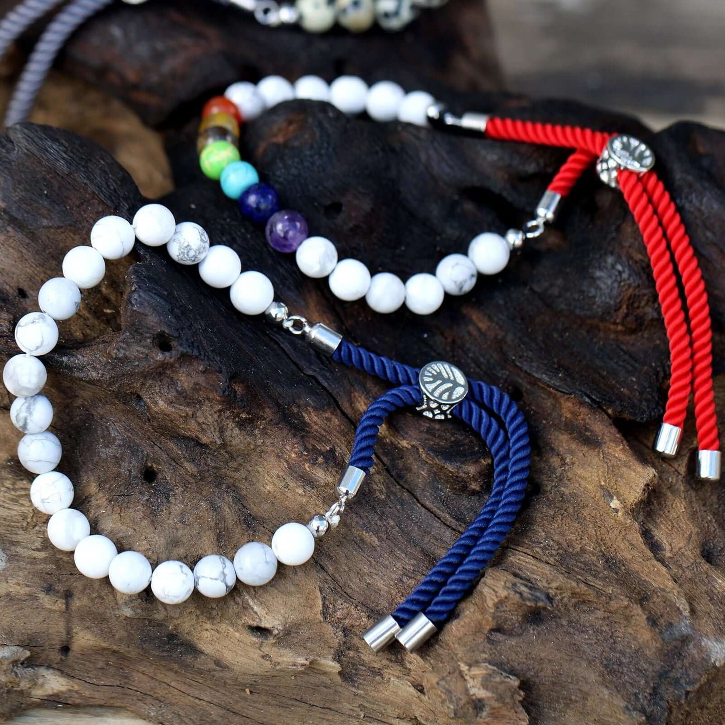 925 Silver Plated Dalmatian Jasper String Bracelet