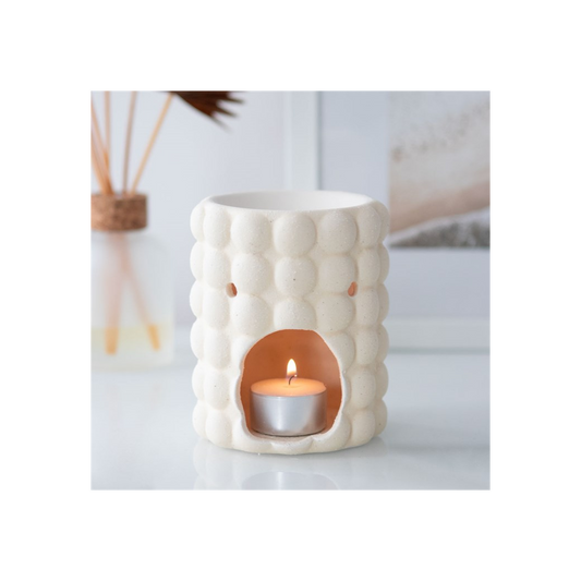 Cream Speckle Bubble Oil Burner and Wax Warmer