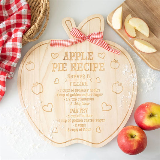 Apple Pie Recipe Wooden Serving Board – Charming Kitchen Décor & Gift-Sociodigi