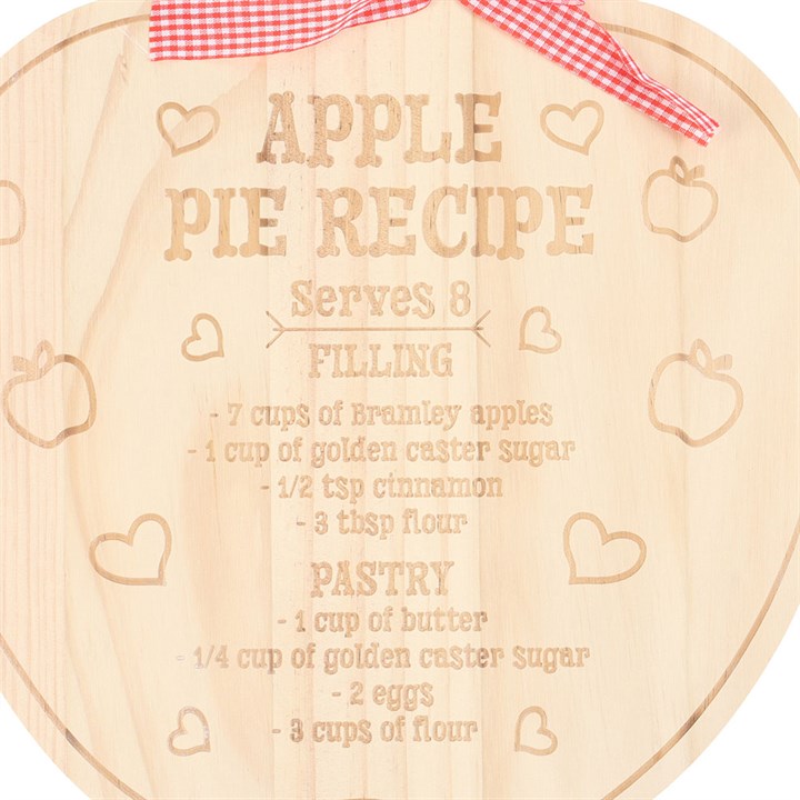 Apple Pie Recipe Wooden Serving Board – Charming Kitchen Décor & Gift-Sociodigi