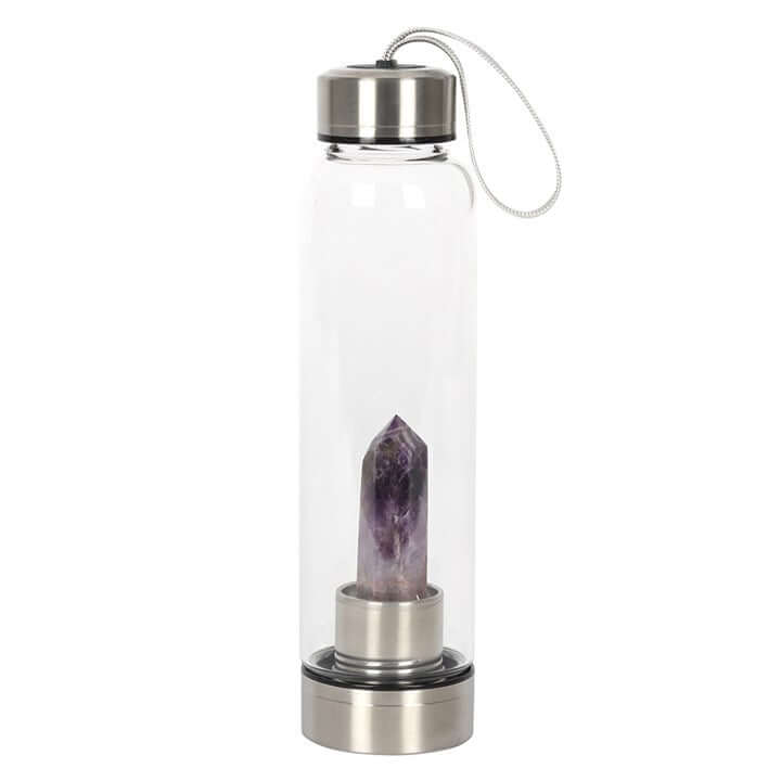 Amethyst Calming Glass Water Bottle-Sociodigi