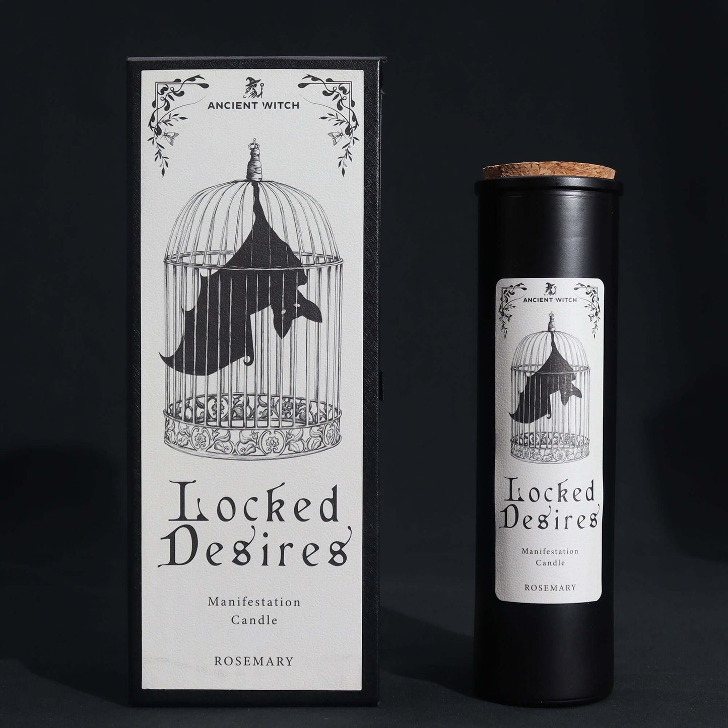 Ancient Witch Ritual Candles - Locked Desires, manifestation candle with rosemary fragrance, symbolizing hidden potential.