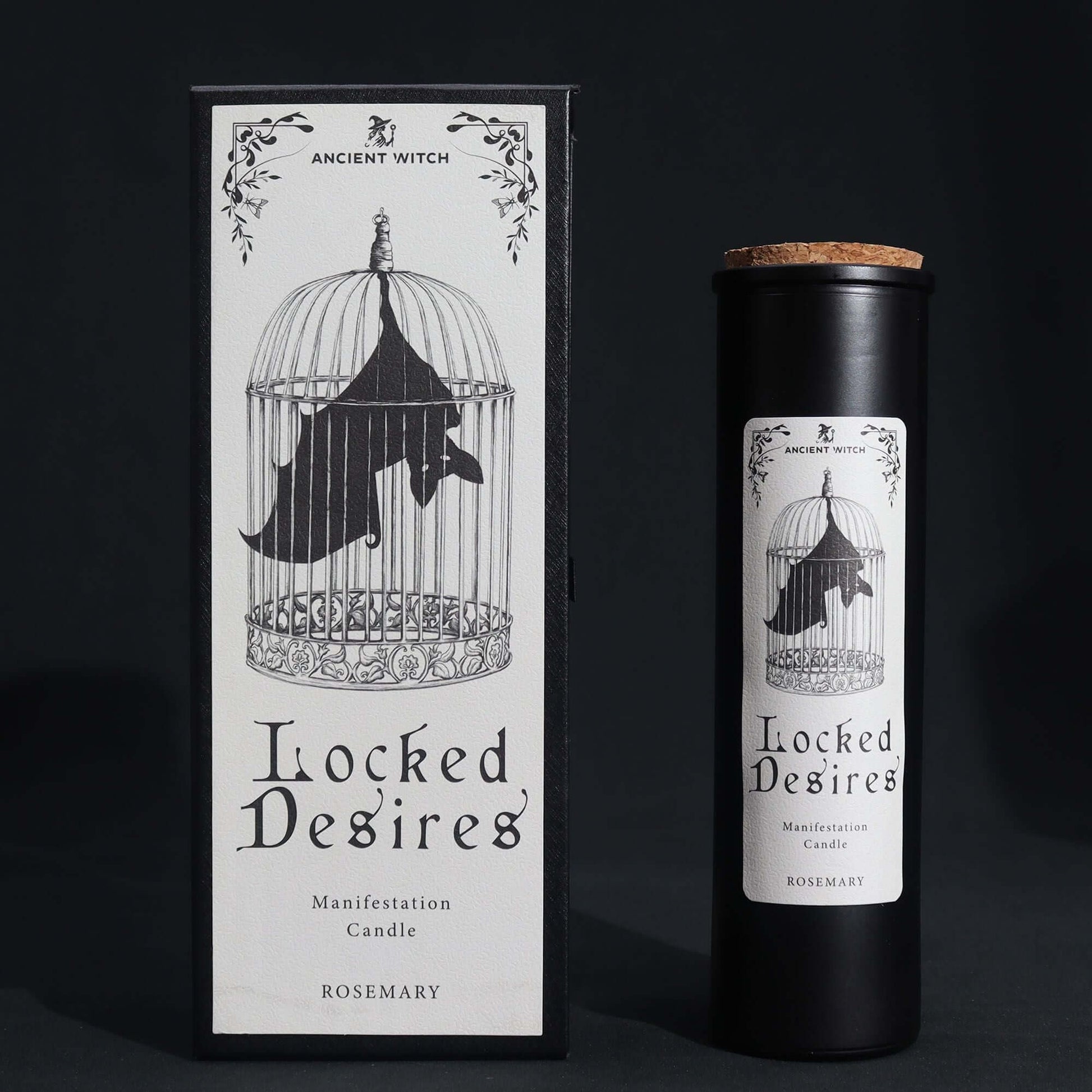 Ancient Witch Ritual Candles - Locked Desires, manifestation candle with rosemary fragrance, symbolizing hidden potential.