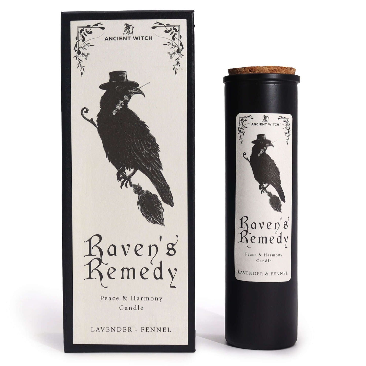 Ancient Witch Ritual Candles - Ravens' Remedy for peace and harmony with lavender and fennel fragrance.