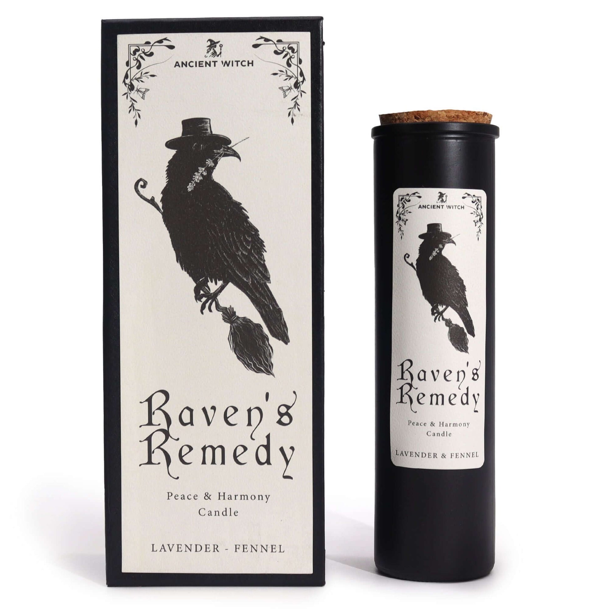 Ancient Witch Ritual Candles - Ravens' Remedy for peace and harmony with lavender and fennel fragrance.