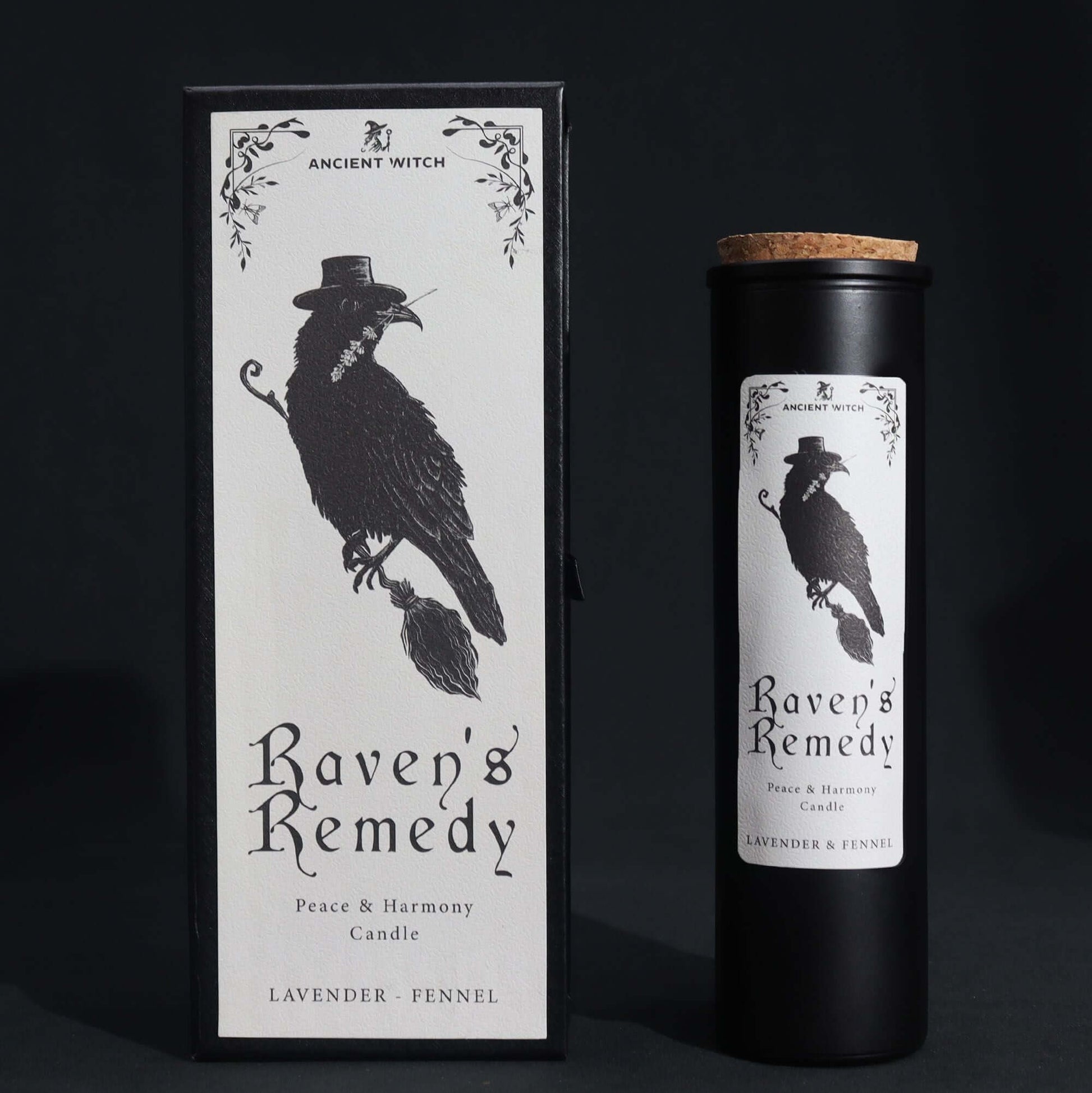 Ancient Witch Ritual Candles - Ravens' Remedy for peace and harmony with lavender and fennel fragrance.