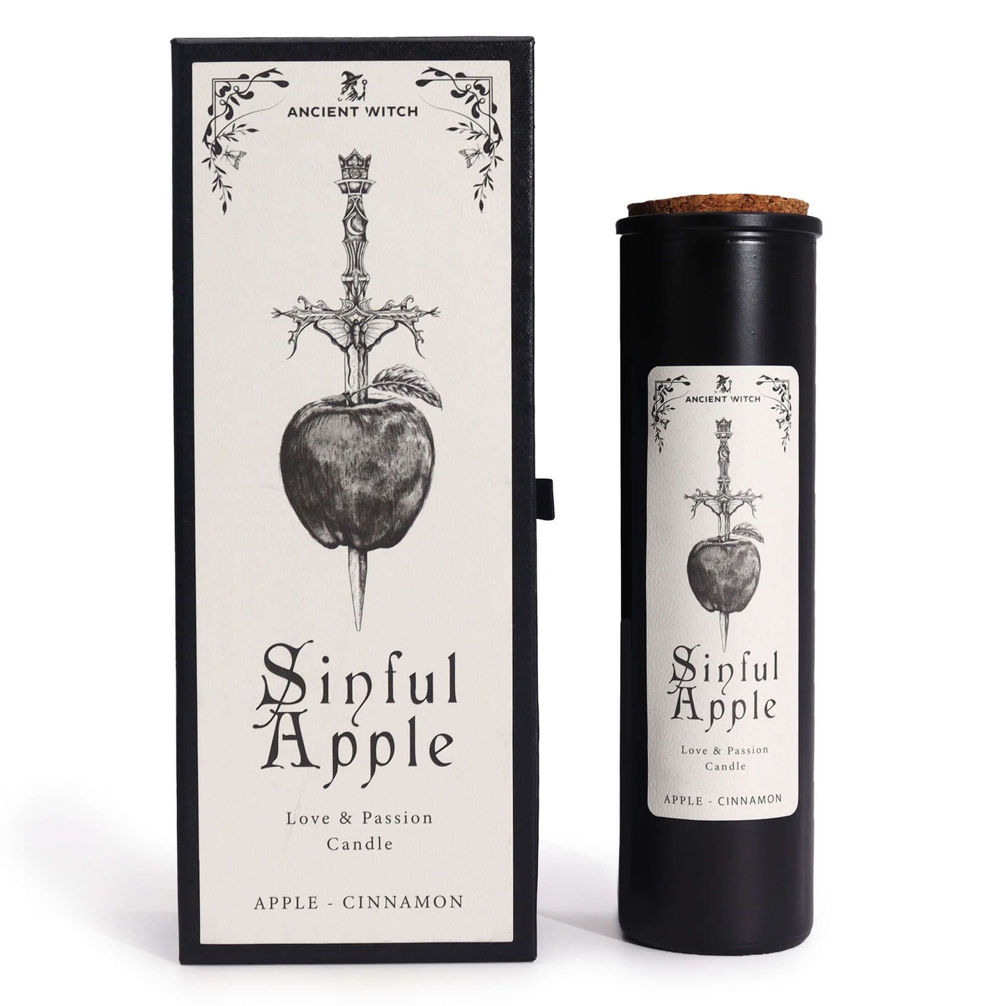 Ancient Witch Ritual Candles - Sinful Apple, designed for love and passion with apple and cinnamon fragrance.