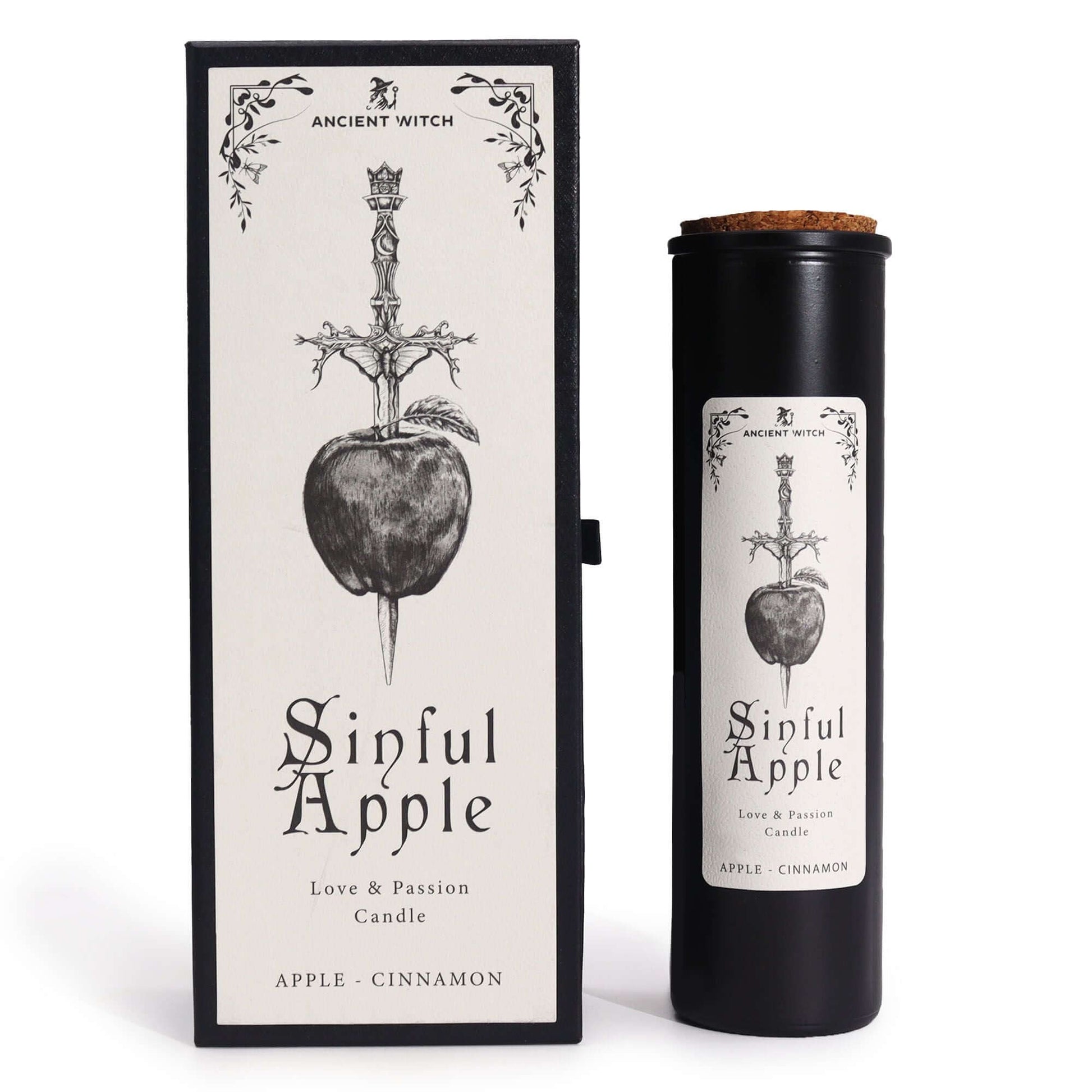 Ancient Witch Ritual Candles - Sinful Apple, designed for love and passion with apple and cinnamon fragrance.