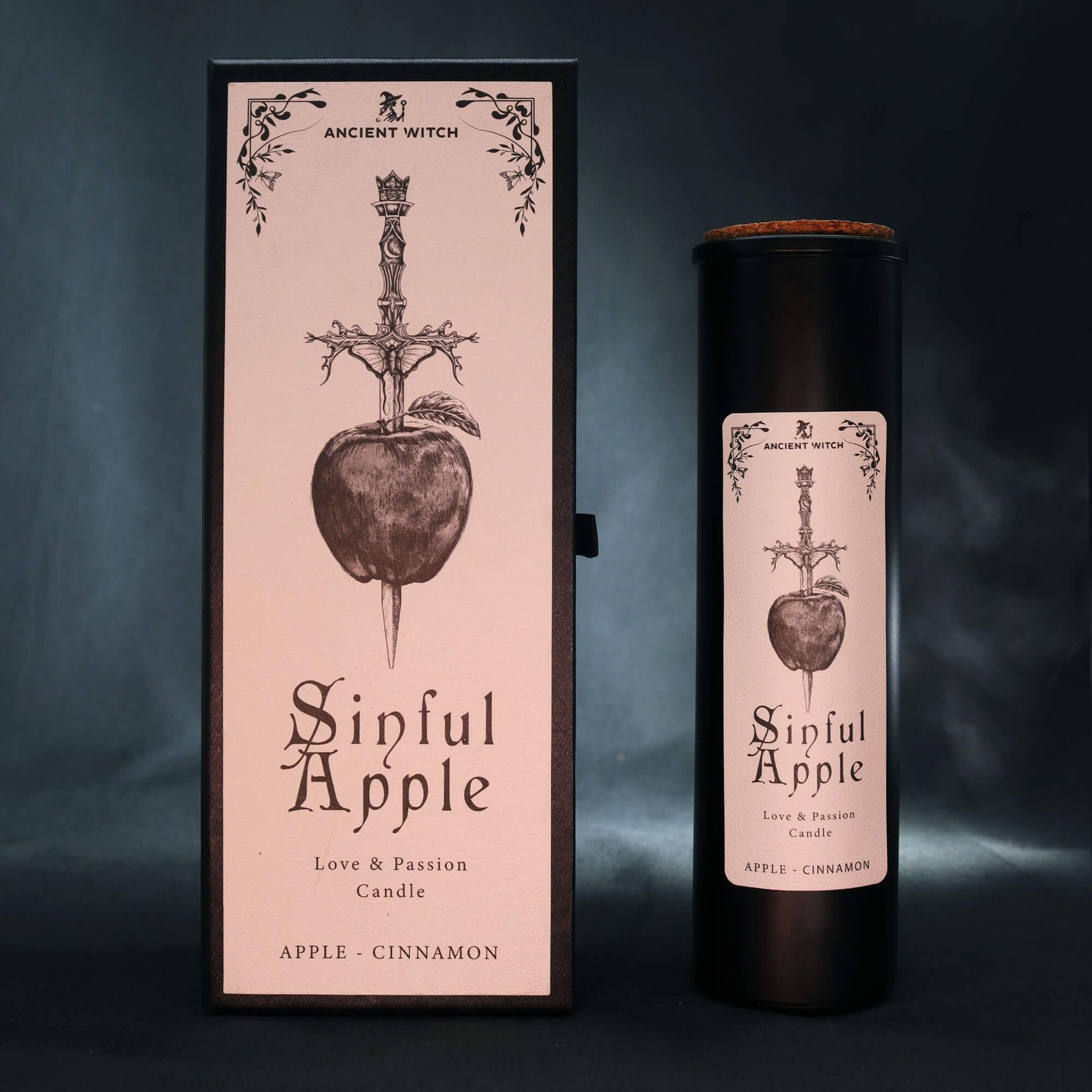 Ancient Witch Ritual Candles - Sinful Apple, love and passion candle with apple and cinnamon fragrance.